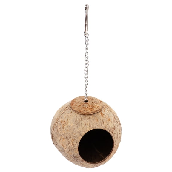 LEORX 1Pcs Parakeet Nesting Box Coconut Shell Wood Bamboo Bird Sleeping Nest for 5.1 * 5.1 * 7.1 in