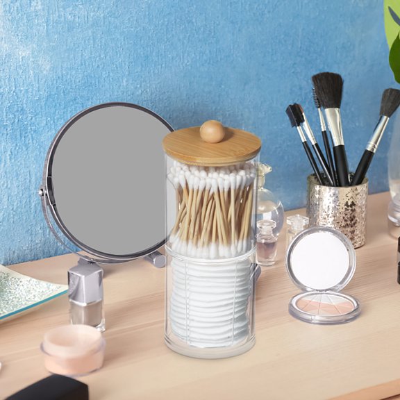 LEORX 1Pcs Powder Puff Holder Transparent for Women Cosmetic Organization