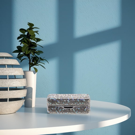 LEORX Rhinestone Makeup Organizer Portable Lipstick Holder 1Pcs 3.2x1.3x1.2In