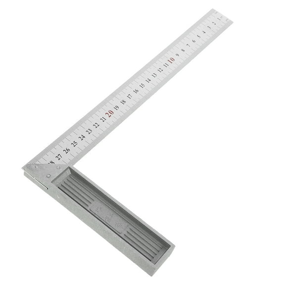 LEORX 1Pcs Right Angle Ruler Precision Measuring Tool for Carpenter Woodworking Silver Metal Square Shape