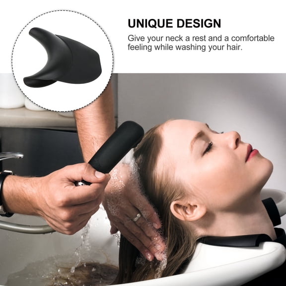 LEORX 1Pcs Salon Shampoo Neck Rest Cushion Black 7.1x7.1in Pu Comfortable Experience Prevent Slipping Off