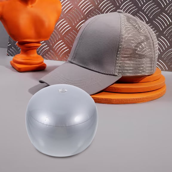 LEORX 1Pcs Silver Inflatable Hat Shaper for Fitted Hats PVC Material Foldable Design 6.68X6.68X5.50in