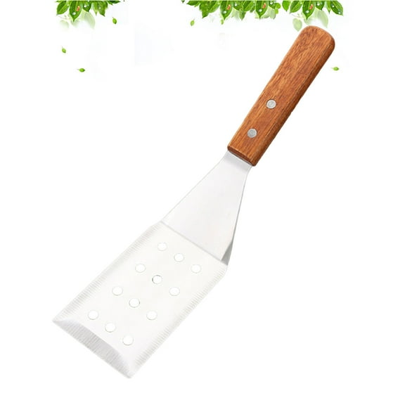 LEORX 1Pcs Small Metal Spatula Wood Handle Baking Tool for Professional Chefs