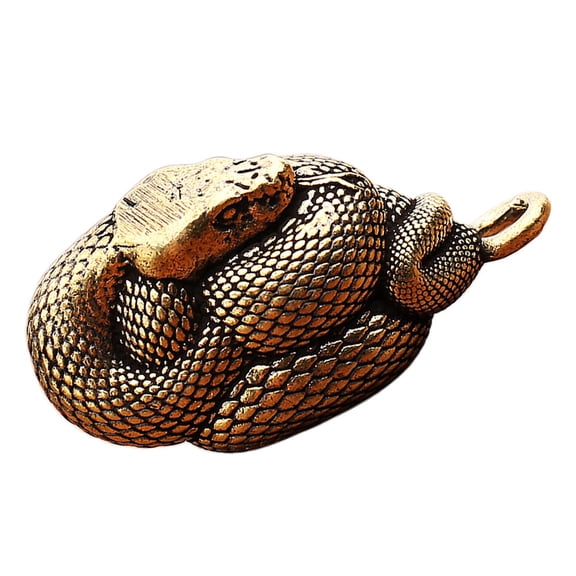 LEORX 1Pcs Snake Shaped Keychain with Golden Brass for Men and Women as Spring Festival present