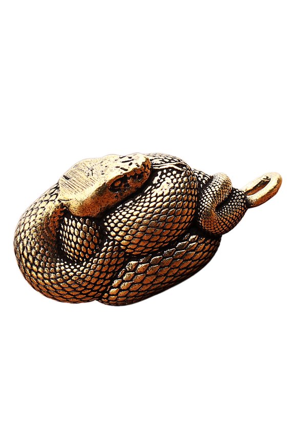 1Pcs Snake Shaped Keychain with Golden Brass for Men and Women as Spring Festival present
