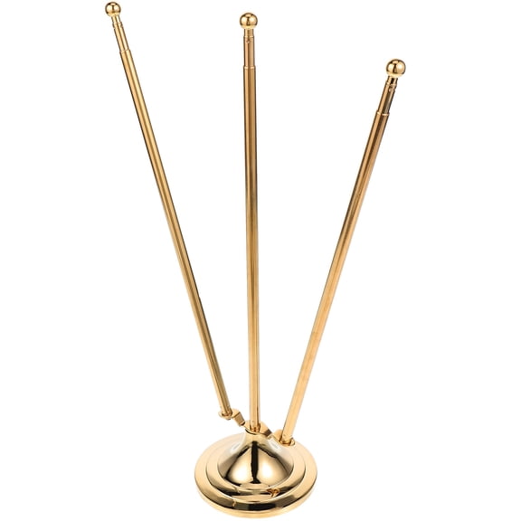 LEORX 1Pcs Stainless Steel Flagpole Holder W Shaped Stand For Indoor Flag Display