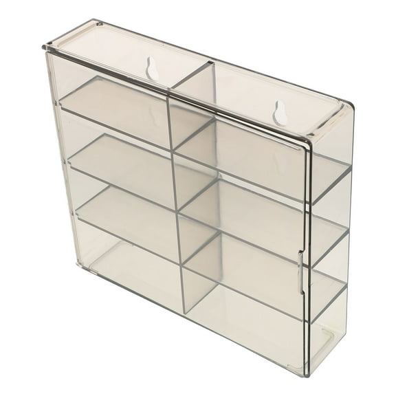 LEORX 1Pcs Toy Car Display Case For Collectors Light Grey Plastic Storage Organizer Dustproof Clear 7.4X6.7X1.7In