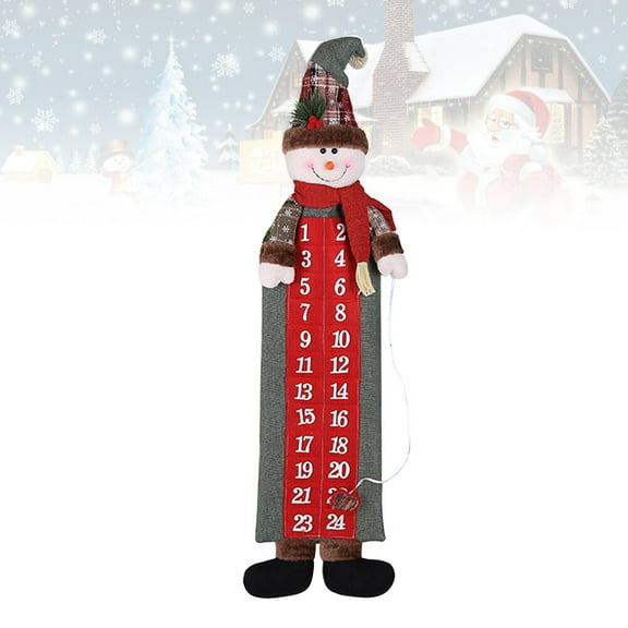 LEORX Countdown to Christmas Advent Calendar Multi Colored Linen 1Pcs Holiday Door Banner