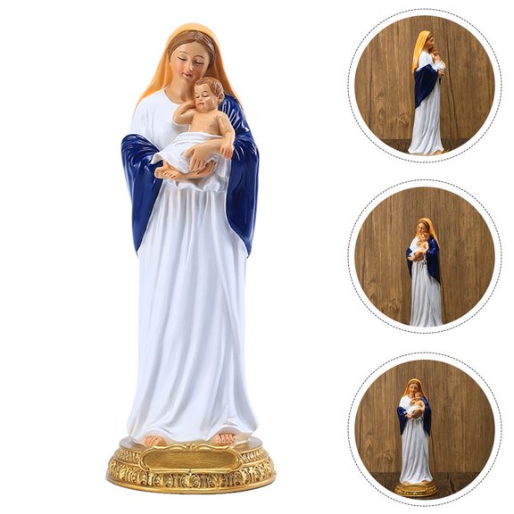 LEORX 1Pcs Virgin Statue Resin Ornaments Religious Decoration for Home Dcor
