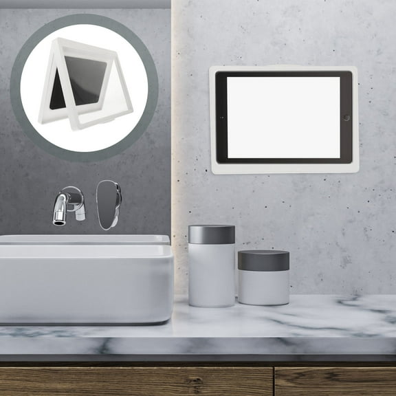 LEORX Wall Mounted Tablet Stand Tablet Storage Holder White ABS 1Pcs for Bedroom Use