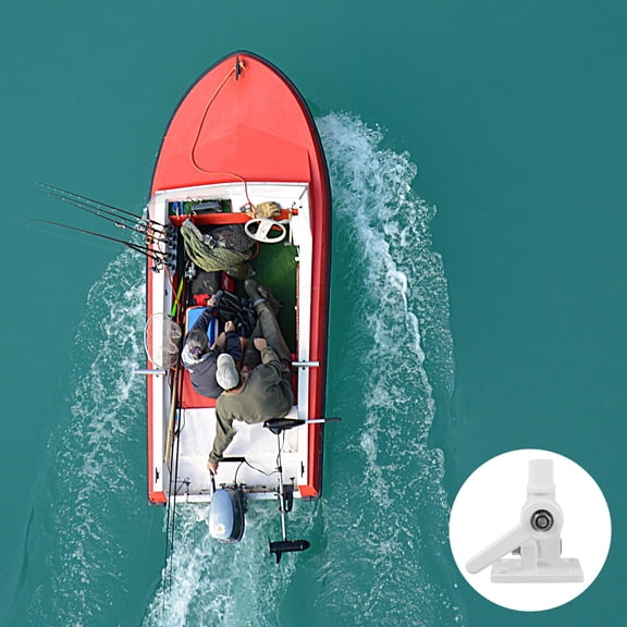 LEORX Boat Antenna Mount Bracket White 1Set 3.74X3.15X2.56in Plastic