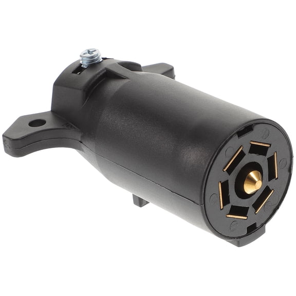 LEORX 1Set 9.2*7.5in 7-pin Operating Black Plastic Copper Square Trailer Plug for RV Electrical Connectors