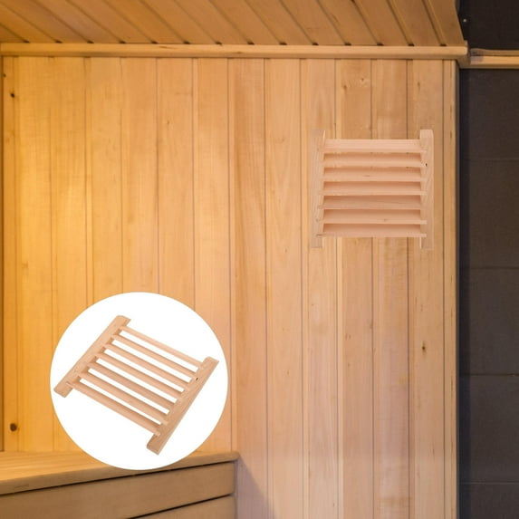 LEORX 1Set Cedar Wood Sauna Room Equipment Simple Design Adjustable Sauna Ventilation Tool 7.6X7.5X0.6In
