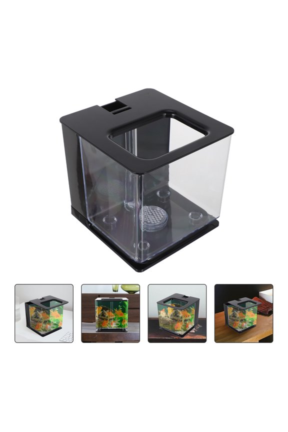 1Set Clear Fish Tank Acrylic Small Fish Rearing Container Transparent