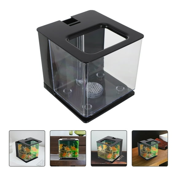 LEORX 1Set Clear Fish Tank Acrylic Small Fish Rearing Container Transparent
