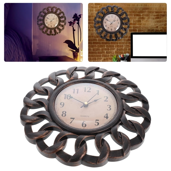 LEORX 1Set Coffee Colored Silent Clock For Home And Bedroom