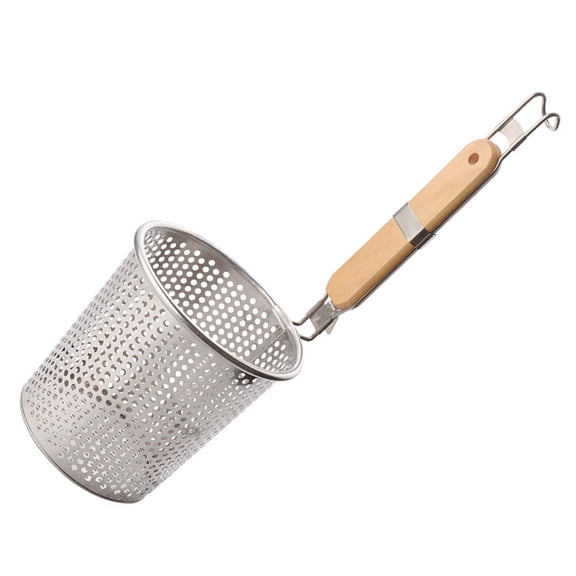 LEORX 1Set Deep Basket Fry Spoon Strainer Stainless Steel for Scooping Food in Cooking and Serving Kitchen