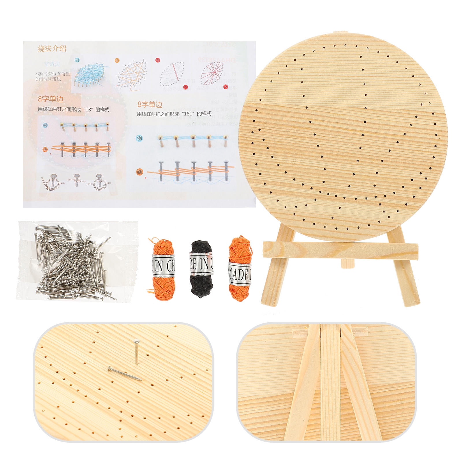 LEORX 1Set Diy Nail Winding String Drawing Material Kit Random Color ...