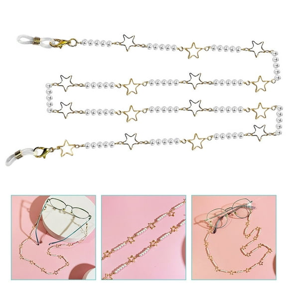 LEORX 1Set Eyeglass Chains Pearl Decorated Alloy For Women Girls Accessories Jewelry