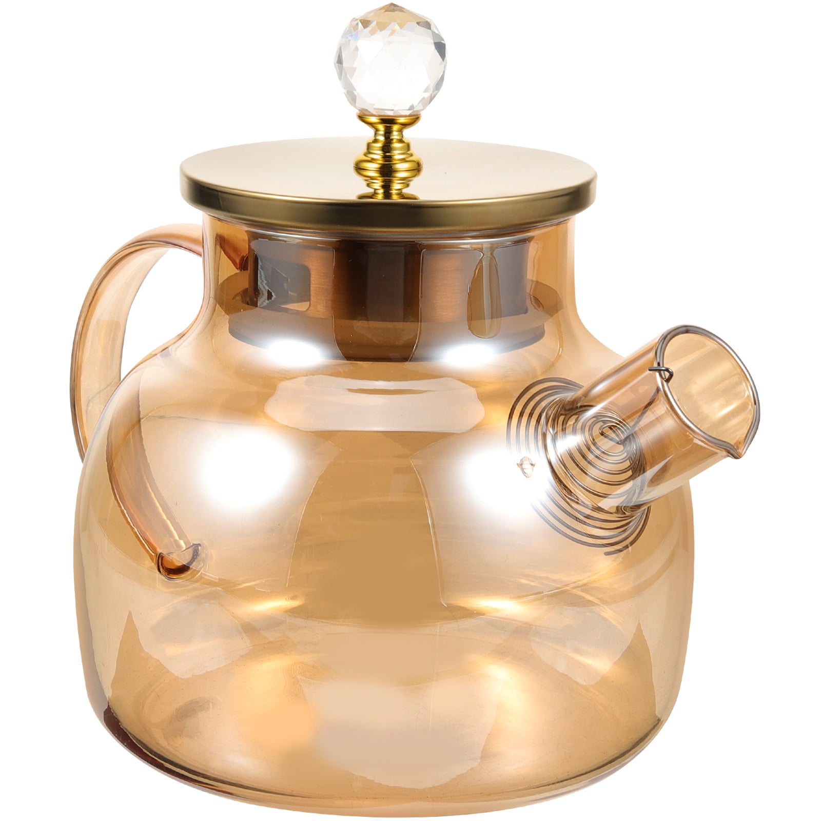 LEORX 1Set Glass Pitcher Heat Resistance Cold and Hot Beverage Storage Square Shape Orange 1L