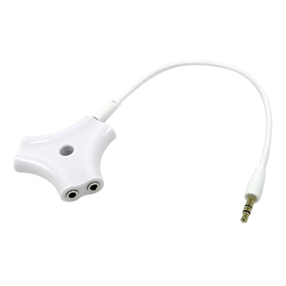 LEORX White 3.5mm 5 Port Earphone Splitter Adapter with Included Stereo Audio Signal Cable