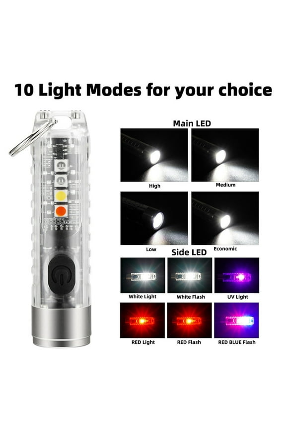 1Set Keychain Light for Camping High Brightness ABS PC Material with Compact Shape for Men Women