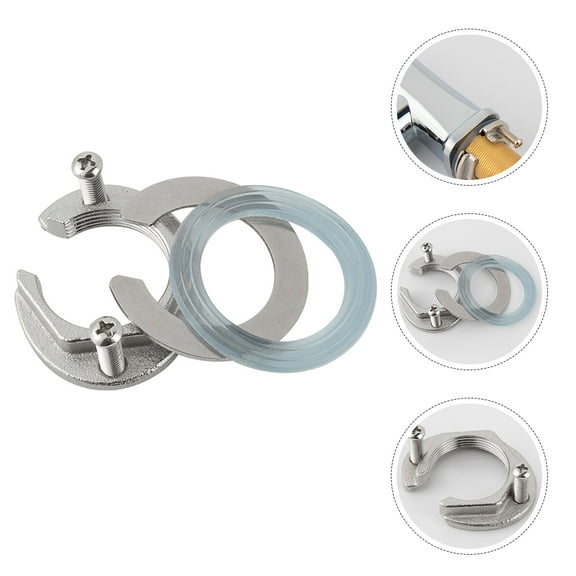 LEORX 1Set Kitchen Faucet Anti-loosening Nut Silver Circular Standard Faucets 2.20X2.00X0.20in