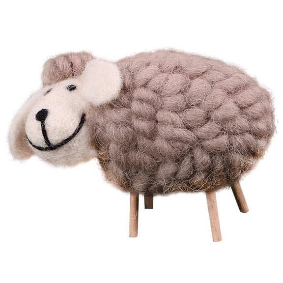 LEORX 1Set Lamb Soft Toy Ornament for Friends Light Brown Home Decoration Sheep Ornament