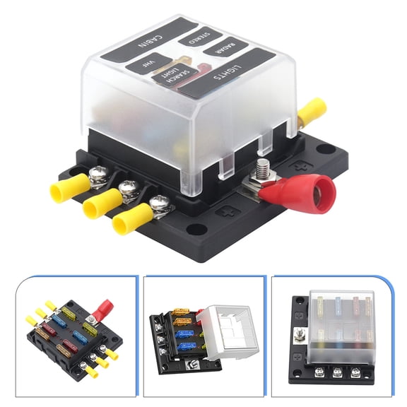 LEORX 1Set Marine Fuse Holder Rectangular ABS Branch Circuit Protection 8.5X7.2cm