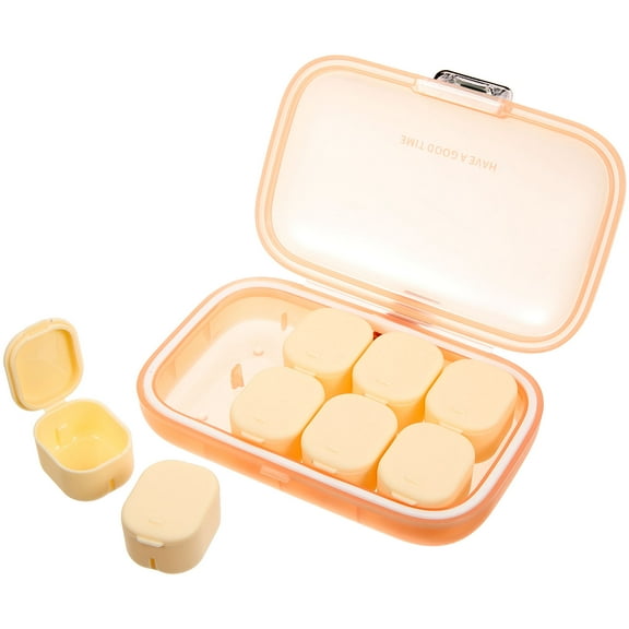 LEORX 1Set Pink Medicine Case Small Travel Pill Case for Daily Use and Travel