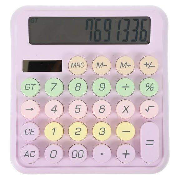 LEORX 1Set Portable Small Desk Calculator with Mechanical Keyboard Style for Office Use 6.1x5.7x0.8in