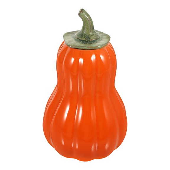 LEORX 1Set Pumpkin Shape Container Tabletop Decoration Ceramic Orange 14X8X8CM 300ml