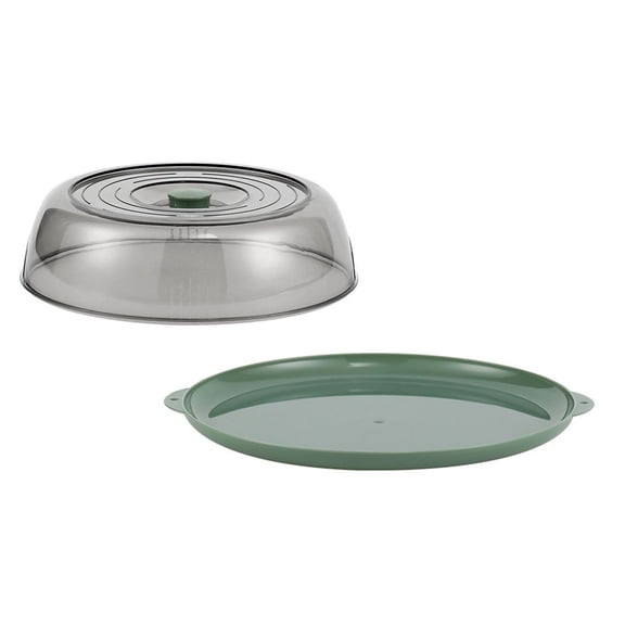 LEORX 1Set Round Food Protective Lid Green Plastic Flyproof Household Dining Table
