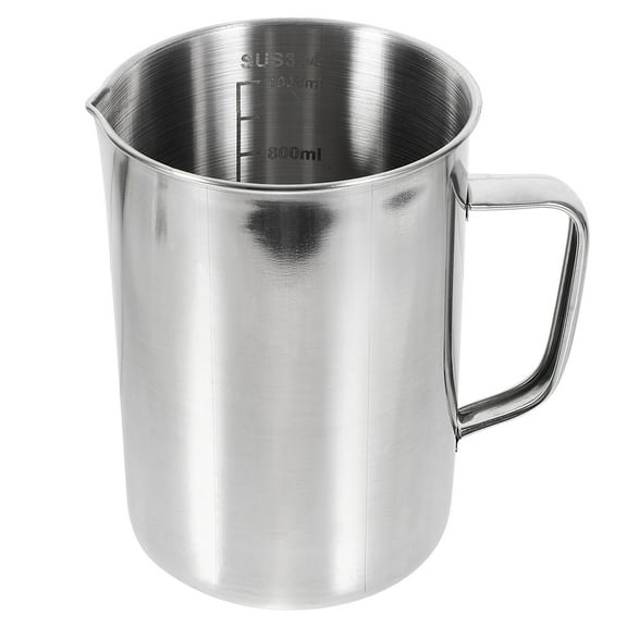LEORX 1Set Silver Cylindrical Measuring Cup for Chemists Measuring Tool with Measurement Scales
