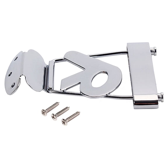 LEORX 1Set Silver Metal Guitar Tailpiece Bridge for Jazz Archtop Guitars Music Practice and Performance