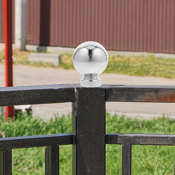LEORX 1Set Silver Stainless Steel Finial for Stair Handrail Decoration and Garden Fence .14X2.55X2.55In