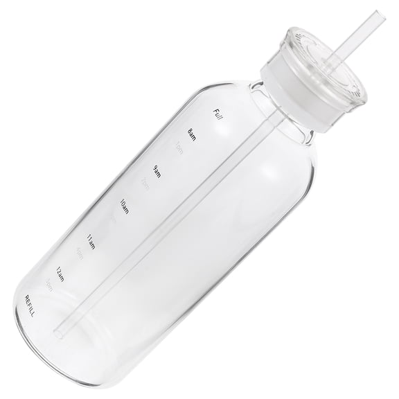 LEORX 1Set Transparent Glass Cup With Straw And Lid Portable For Adults Party Bar