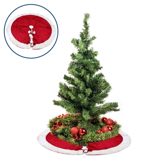 LEORX 1Set Tree Skirt Mat Red Cloth Classic Floor Protection Supermarket