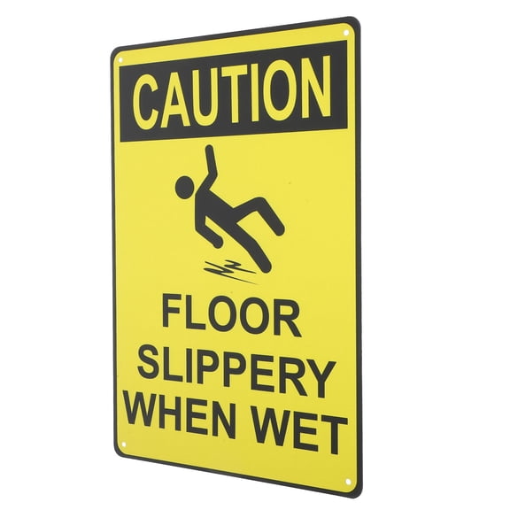 LEORX 1Set Yellow Sign for Safety Reminder with Rounded Corner Design 11.8x7.9x0.08in
