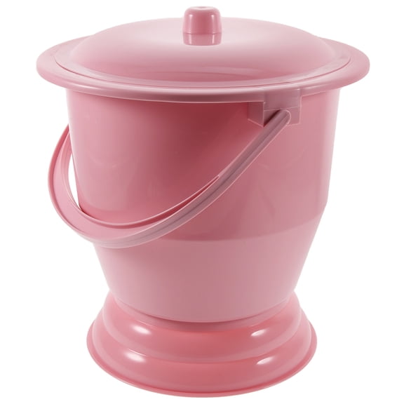LEORX 1Pc Red Chamber Pot with Cover Portable Urinal Pail for Household Use