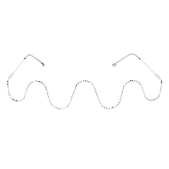 LEORX 1pc Semi Rimless Glasses Frame For Women Stylish Eyewear Unique Lensless Prop Present For Fashion Lovers
