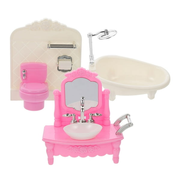 LEORX 1set Mini Toilet Mini Bathtub Mini Sink For Diy Mini House Decoration And Imaginative Play