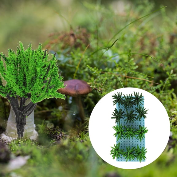 LEORX 2 Boxes Simulation Model Bushes Green Plastic Miniature Scene Design for Hobbyists