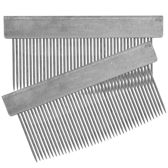 LEORX 2 Pcs Bow Ponytail Comb Horse Hair Comb Tool Erhu Bow Combs Beauty Comb Silver 5.50X2.80X0.20CM