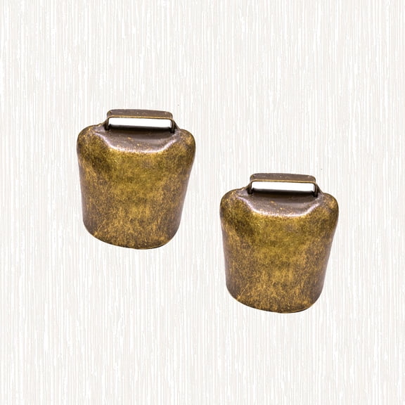 LEORX 2 Pcs Cowbell Cattle and Sheep Bells Animal Accessories 5.00X4.70X2.80CM Coffee