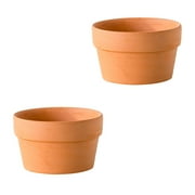 LEORX Terracotta Footed Pot Cactus Planter Pot Clay Orange Plant Container Classic 2Pcs