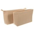 thumbnail image 1 of LEORX 2 Pcs Mini Toiletry Felt Liner Bag Cosmetics Purse Insert Work 22X14CM Beige, 1 of 8