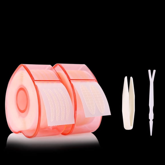 LEORX 2 Rolls Self Adhesive Eyelid Stickers Fiber Strip for Eye Makeup Tool with Lace Design