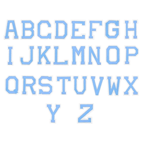 LEORX 2 Sets/52pcs Stereoscopic Design Letter Patches for Clothing Sky-blue Iron-on Adhesive Handmade