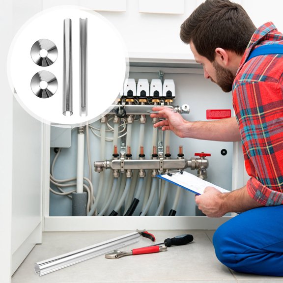 LEORX 2 Sets Design Pipe Valves Decorative Cover for Gas Pipes Enhance Appearance 15mm Diameter Rings